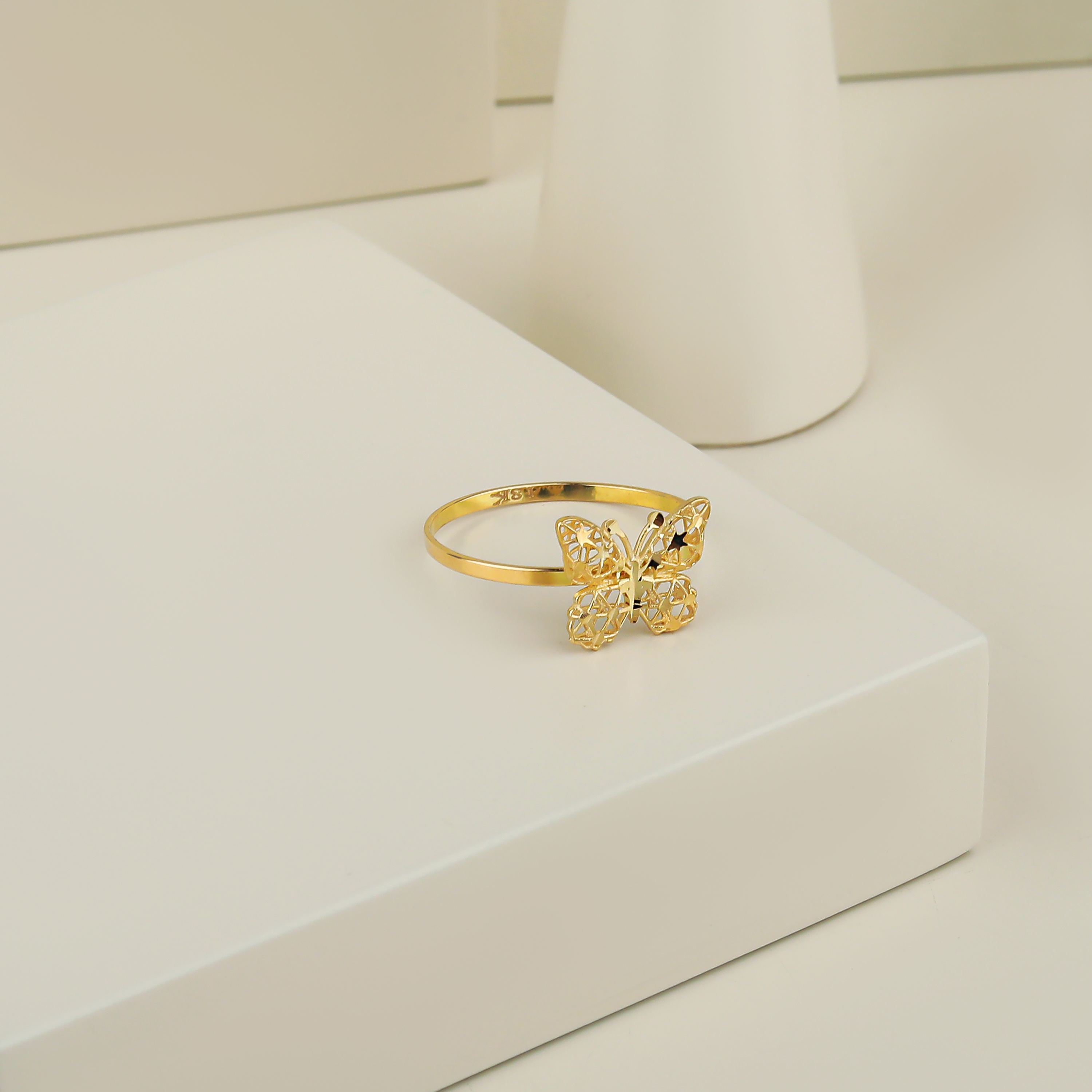 18 karat gold ring, Turkish made - (H-0312)